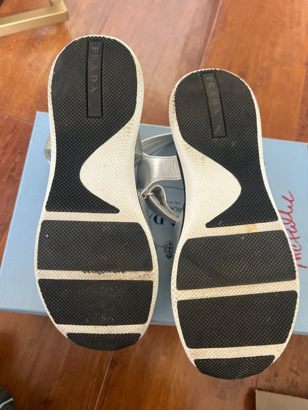 Vintage Prada Calzature Donna Sandals (Silver) - Picture 3 of 7